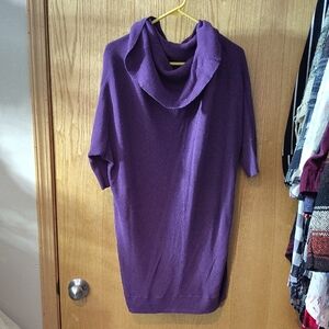 Lane Bryant Purple Cowl Neck Sweater Dress